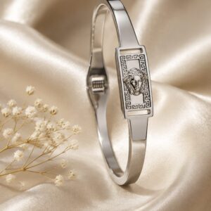 Rectangular Medallion Bangle · Silver