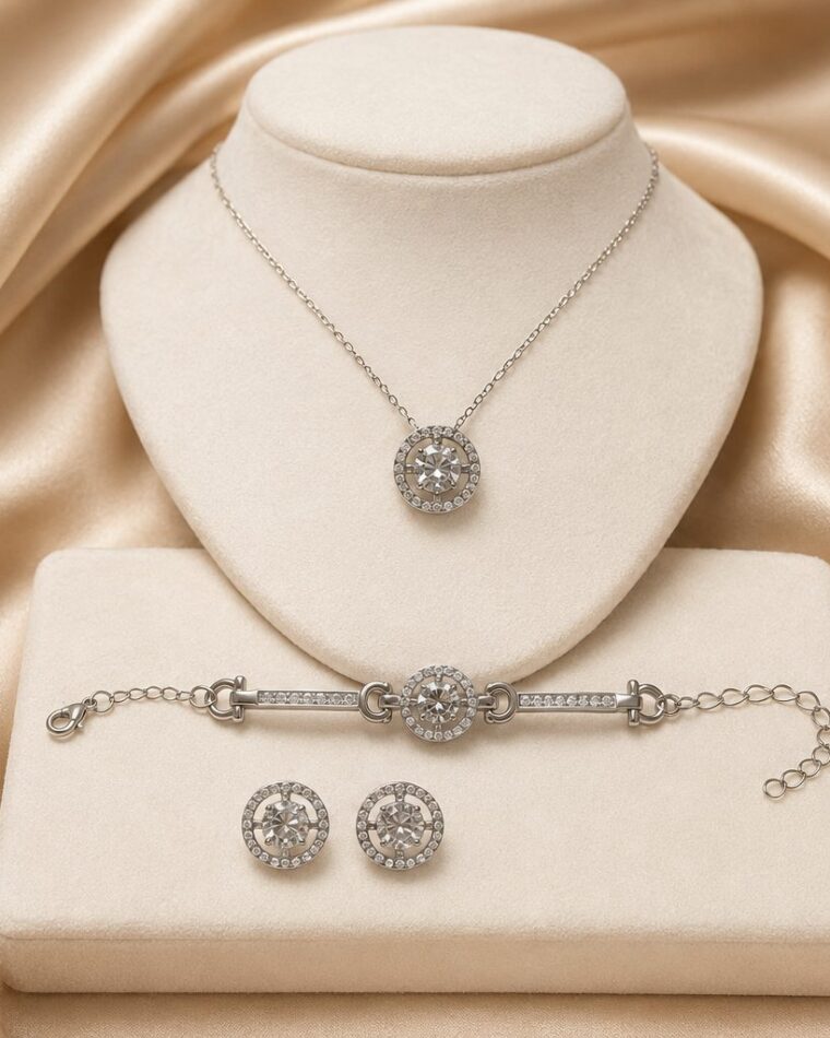Three-Piece Zirconia Halo Set