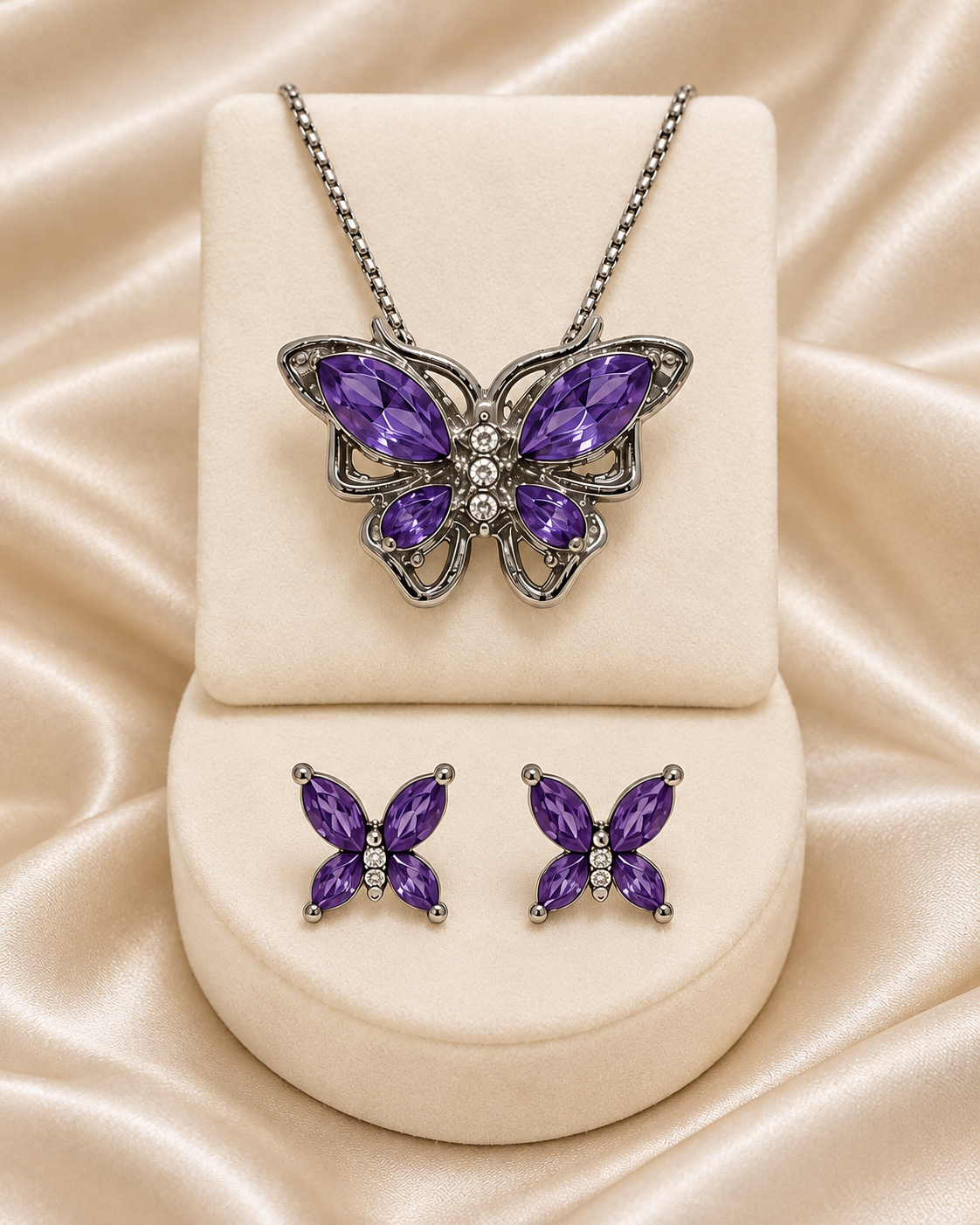 One complete Butterfly Design Set in Purple, with all matching pieces