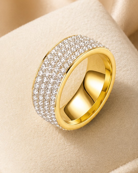Five-Row Zirconia Ring - Gold