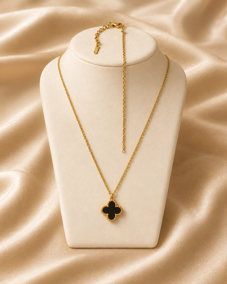 Four-Point Clover Necklace · Gold & Silver