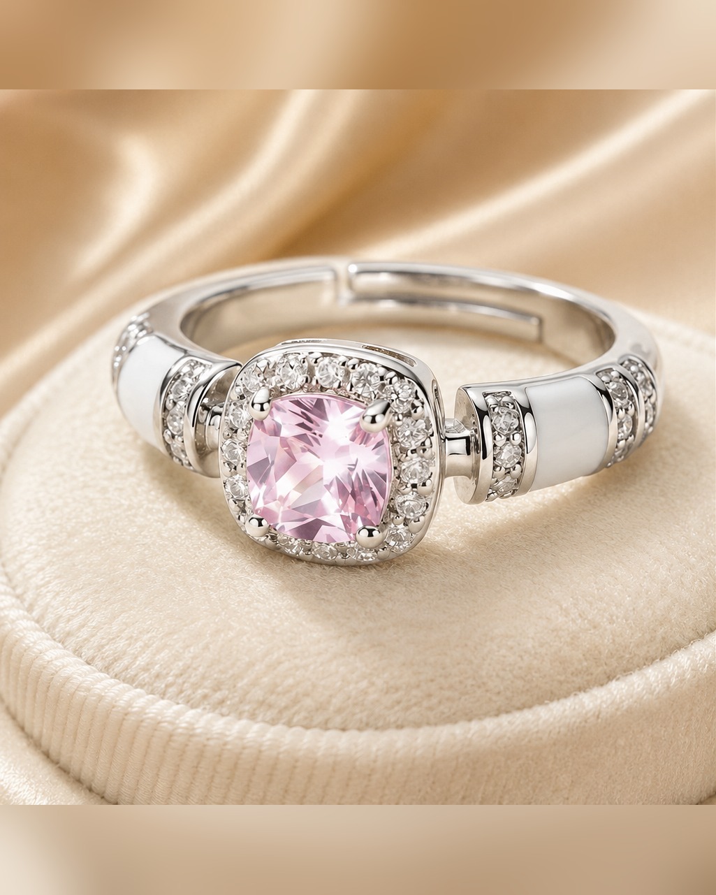 Pink Cubic Zirconia Ring