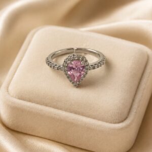 Sparkling Pink Zirconia Ring