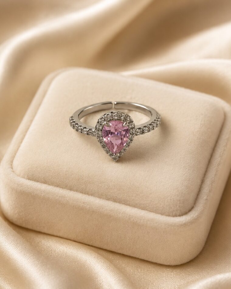 Sparkling Pink Zirconia Ring